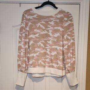 Banana Republic Factory Pink Camouflage Sweatshirt, Pre-Owned In EC, Sz. Medium